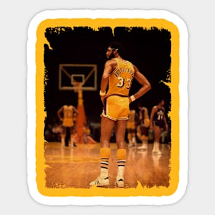 Kareem Abdul Jabbar - Vintage Design Of Basketball Sticker